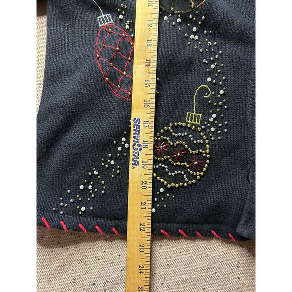 Draper’s & Damon’s Ramie Blend Cardigan Sweater XL Festive Christmas Knit - Picture 5 of 7